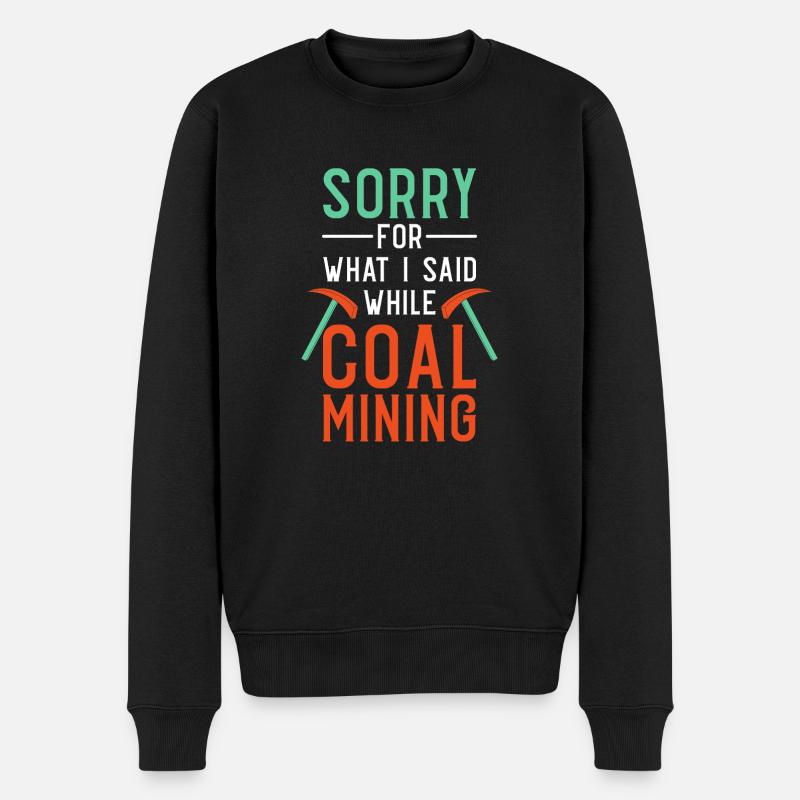 Mine Minenarbeiter - Männer Premium Bio Pullover - Schwarz