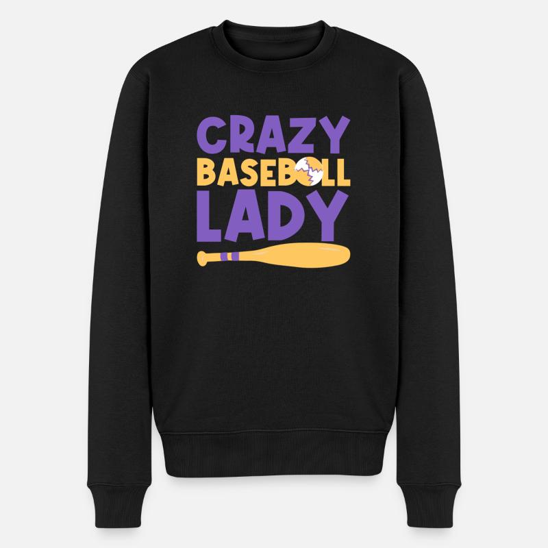 Baseballspieler Baseball - Männer Premium Bio Pullover - Schwarz
