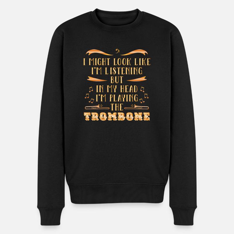 Posaune Posaunist - Männer Premium Bio Pullover - Schwarz