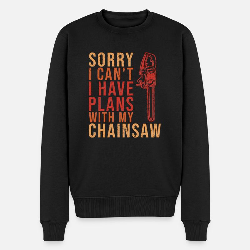Logger Lumberjack Chainsaw - Men's Premium Organic Jumper - black