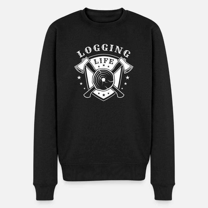 Bûcheron Bûcheron Tronçonneuse - Pull Premium bio Homme - noir