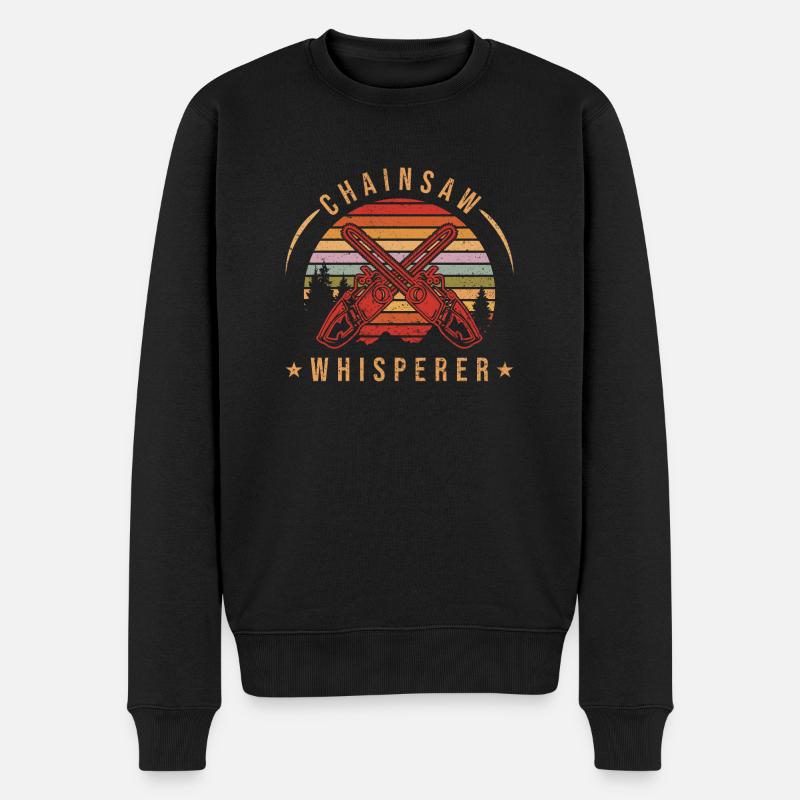 Logger Holzfäller Kettensäge - Männer Premium Bio Pullover - Schwarz