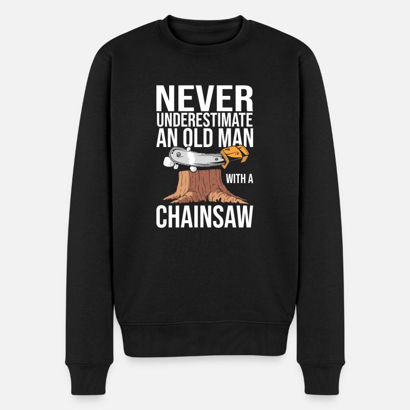 Bûcheron Bûcheron Tronçonneuse - Pull Premium bio Homme - noir