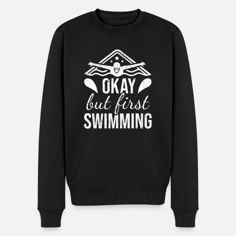 Schwimmen Schwimmer - Männer Premium Bio Pullover - Schwarz