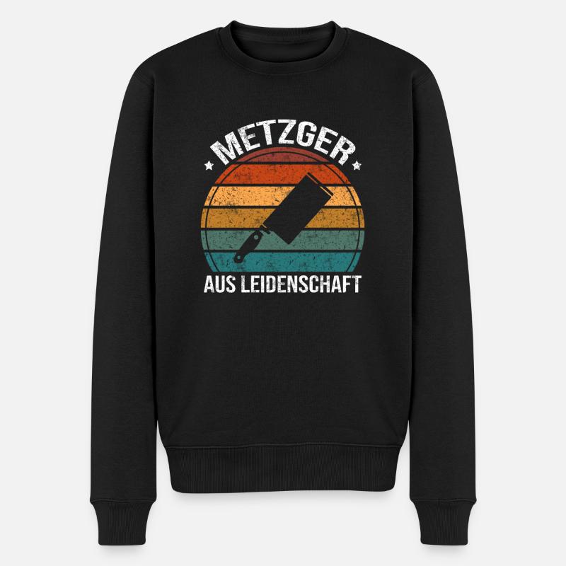 Metzger aus Leidenschaft - Männer Premium Bio Pullover - Schwarz