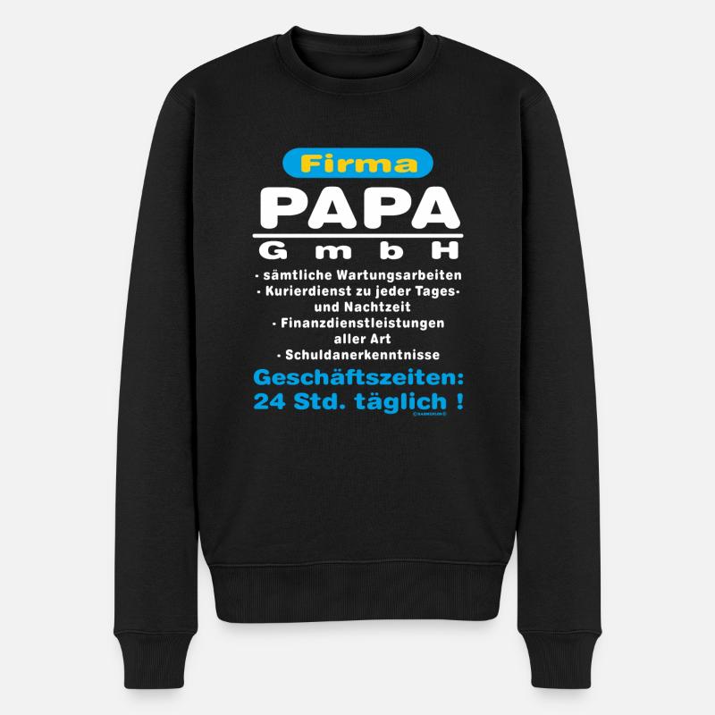 Firma Papa Gmbh RAHMENLOS® - Männer Premium Bio Pullover - Schwarz