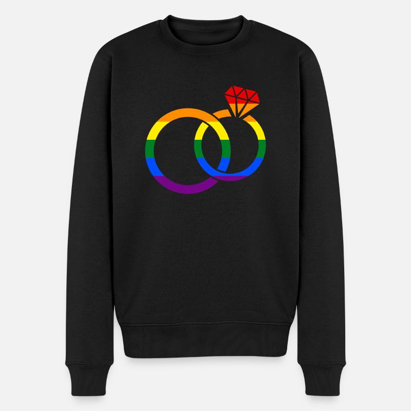 Gay Pride - Ehe - Heirat - Männer Premium Bio Pullover - Schwarz