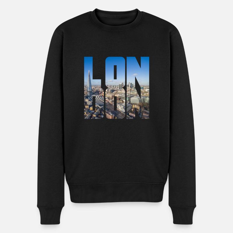 Londres Angleterre Royaume-Uni GB - Pull Premium bio Homme - noir
