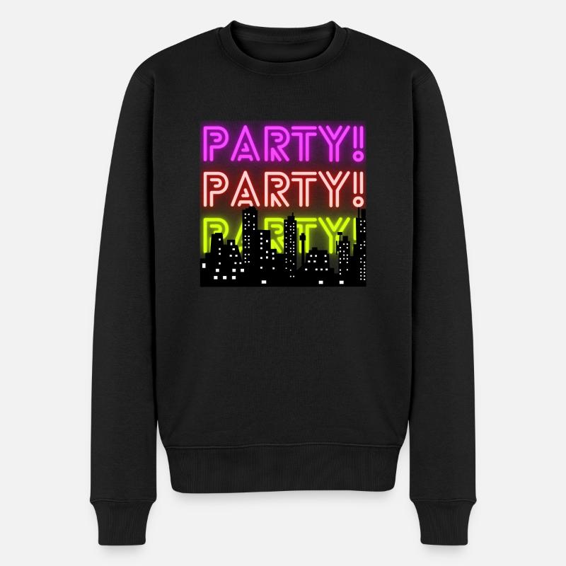 Party - Männer Premium Bio Pullover - Schwarz