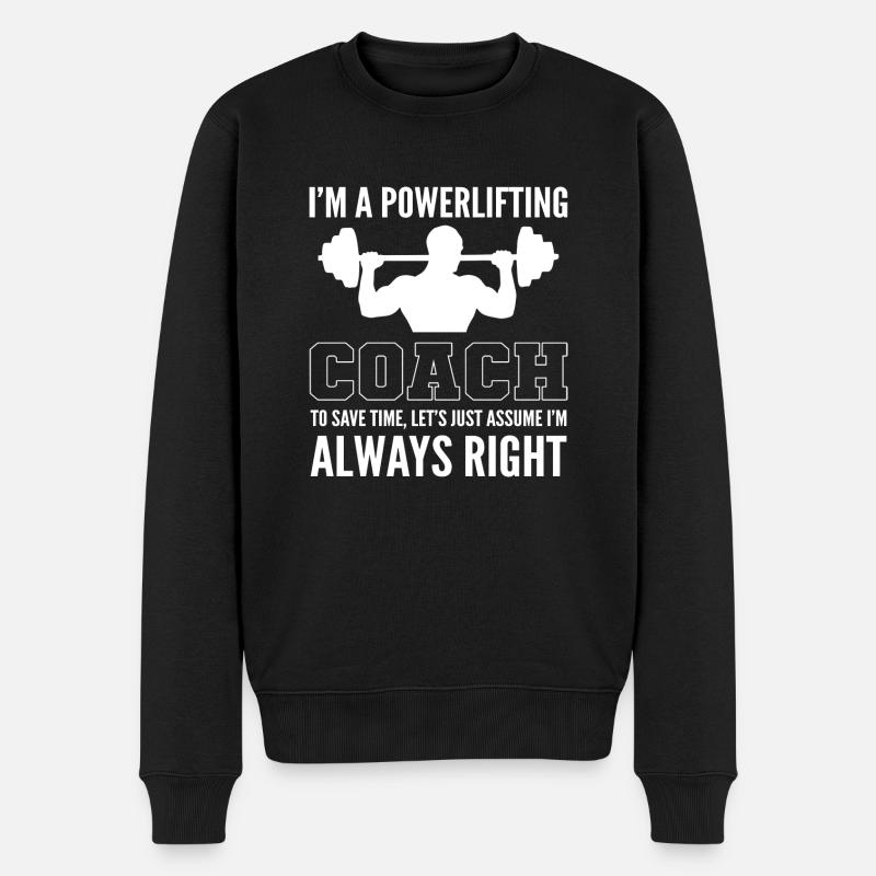 Fitness - Männer Premium Bio Pullover - Schwarz