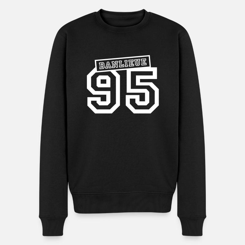 banlieue 95 - Pull Premium bio Homme - noir