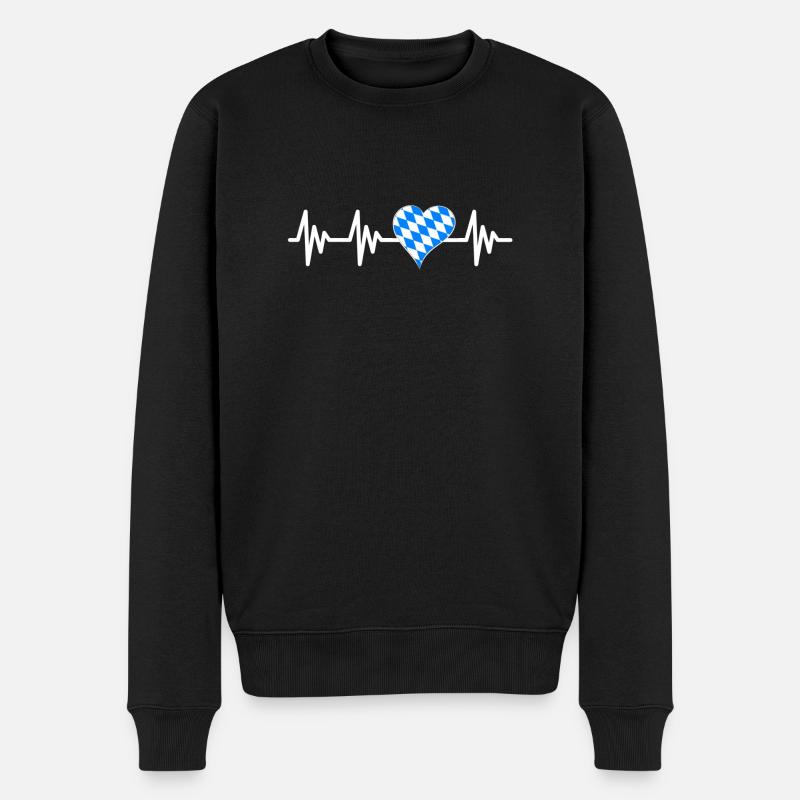 Bayern Herzschlag - Männer Premium Bio Pullover - Schwarz