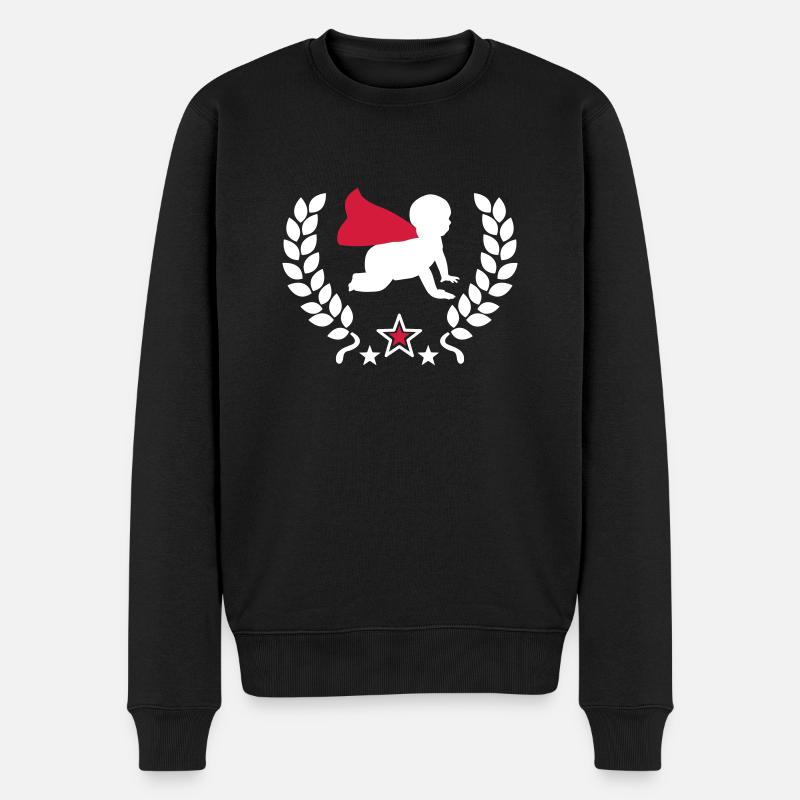 superbaby - Männer Premium Bio Pullover - Schwarz