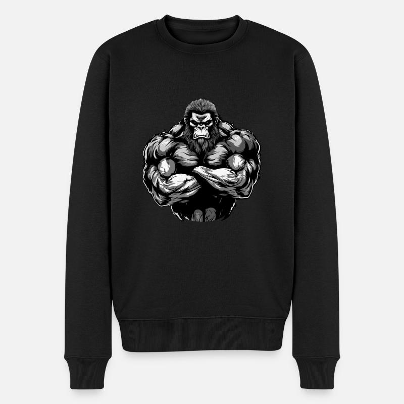 Gorilla Beast Muskeln - Männer Premium Bio Pullover - Schwarz