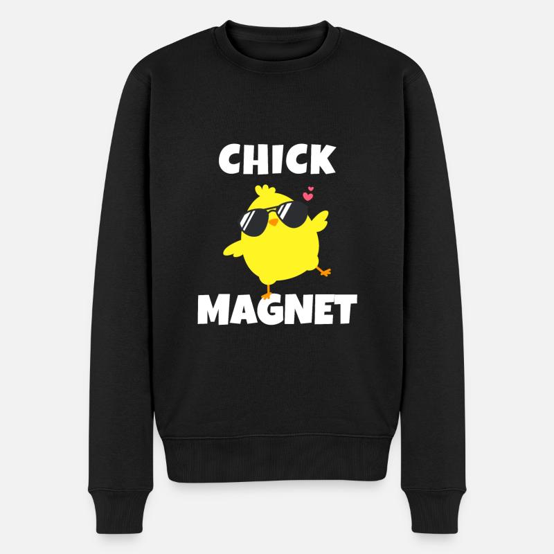 Chick Magnet Cooles Küken Cartoon - Männer Premium Bio Pullover - Schwarz