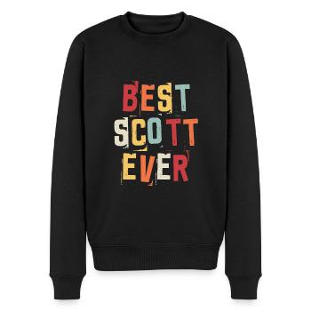 Bester Scott Ever Retro Vorname Text Spruch - Männer Premium Bio Pullover - Schwarz - Vorne - Nico (187cm)