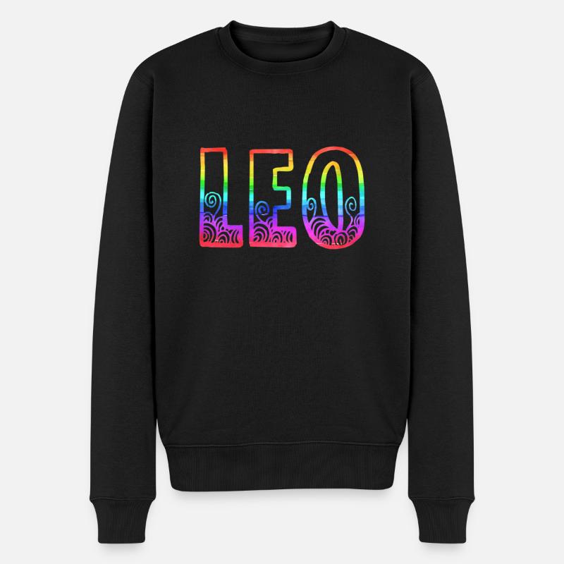 leo rs regenbogen - Männer Premium Bio Pullover - Schwarz