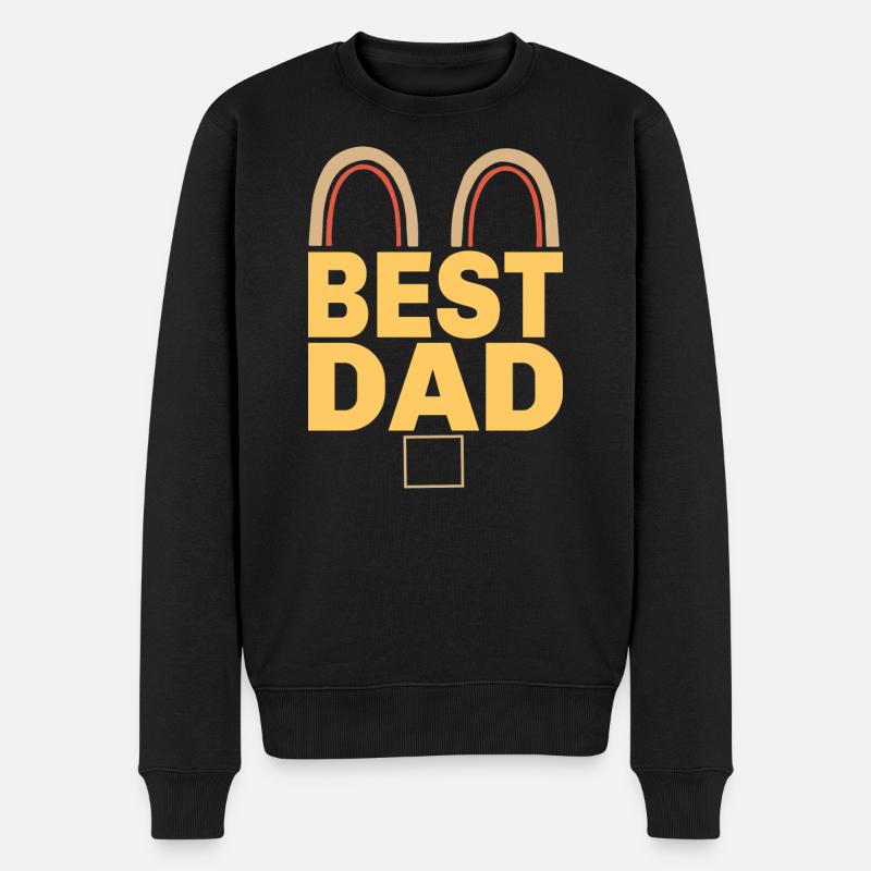 BESTER VATER - Männer Premium Bio Pullover - Schwarz