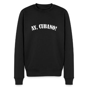 Pan Cubano Cuban Bread Ay Cubano Cuba - Männer Premium Bio Pullover - Schwarz - Vorne - Nico (187cm)