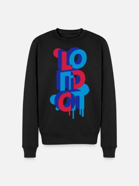 London in 3D letters - Men's Premium Organic Jumper - black