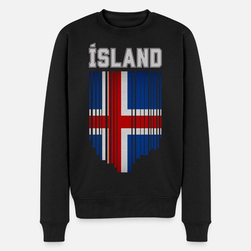 Drapeau de l’Islande, fierté islandaise - Pull Premium bio Homme - noir