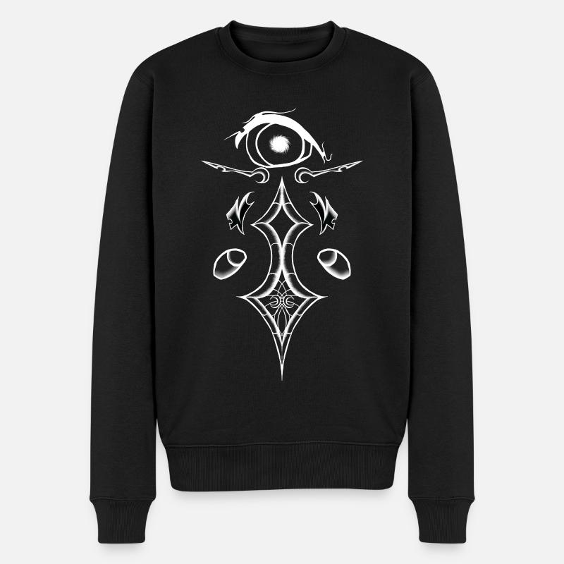 Ornamentauge Glyphenstil - Männer Premium Bio Pullover - Schwarz