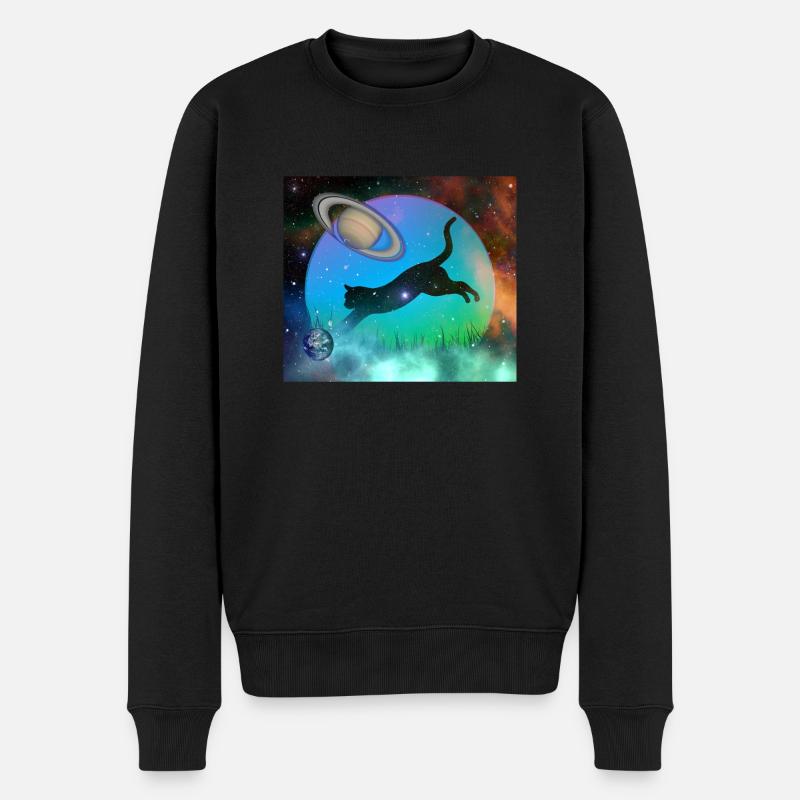 Chat de l’espace galactique - Pull Premium bio Homme - noir