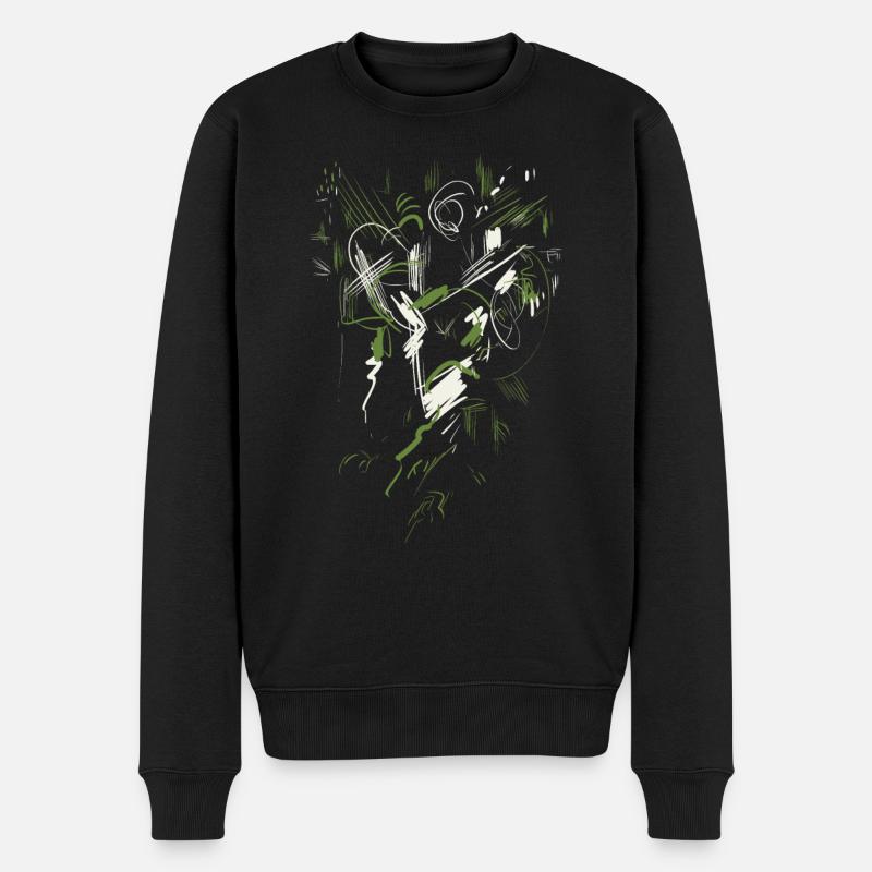 Abstrait vert blanc - Pull Premium bio Homme - noir