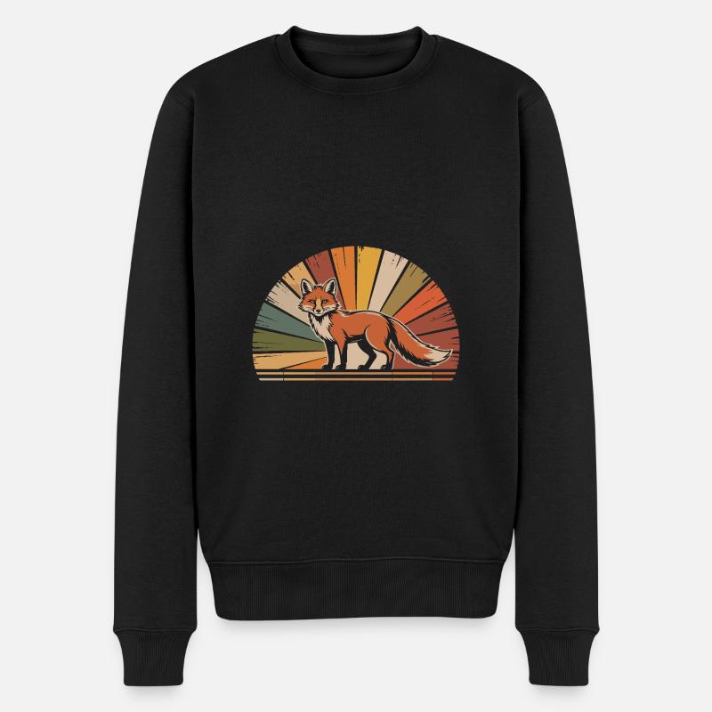 Animal renard - Pull Premium bio Homme - noir