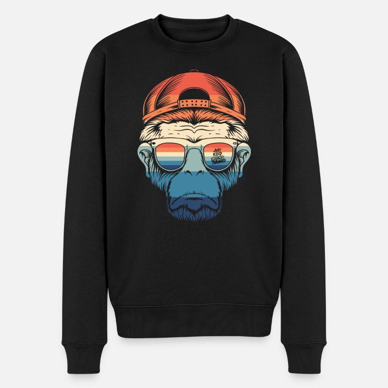 Keep moving forward - Männer Premium Bio Pullover - Schwarz