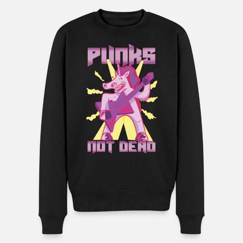 Punk's not dead Punkrock Musik Punker Retro Punk - Männer Premium Bio Pullover - Schwarz
