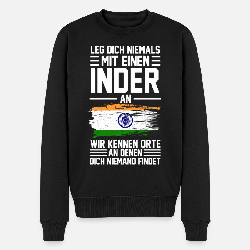 Drapeau indien Inde - Pull Premium bio Homme - noir
