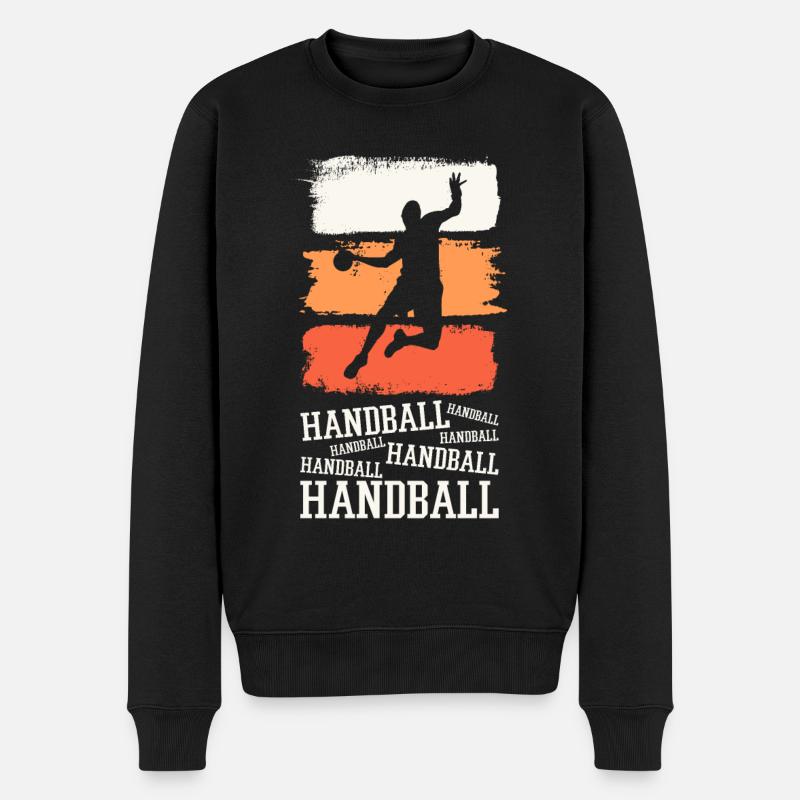 Handball Handballspieler Handballer Vintage Retro - Männer Premium Bio Pullover - Schwarz