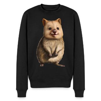 Quokka - das niedliche Beuteltier - Männer Premium Bio Pullover - Schwarz - Vorne - Nico (187cm)