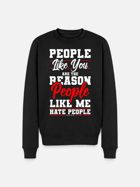 I hate people's aversion - Men's Premium Organic Jumper - black