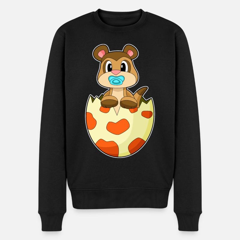Sucette suricate - Pull Premium bio Homme - noir