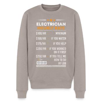 Electricity Craft Voltage Lightning - Men's Premium Organic Jumper - taupe - Front - Nico (187cm)