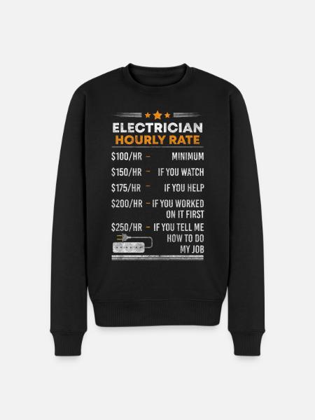 Strom Handwerk Spannung Blitz - Männer Premium Bio Pullover - Schwarz
