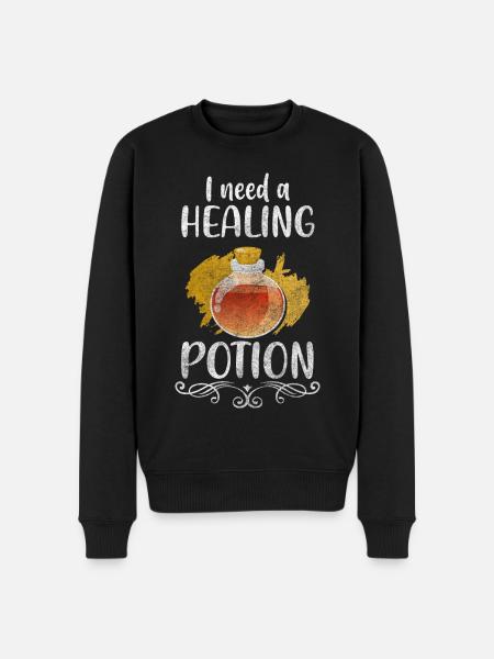 Potion Natural Plants Tea - Men's Premium Organic Jumper - black