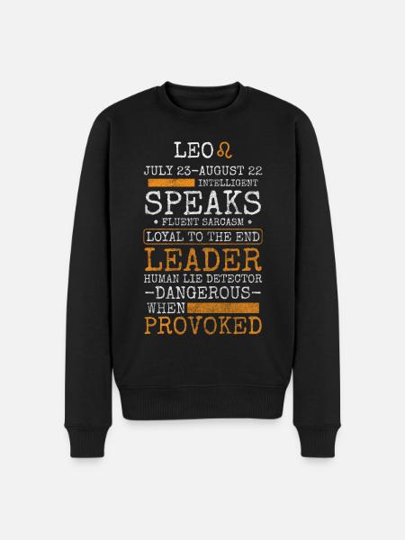 Leo Astrology Birth Month Leo - Men's Premium Organic Jumper - black