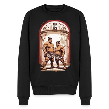 Sumo Ästhetik Japanische Kampfkunst Ringer - Männer Premium Bio Pullover - Schwarz - Vorne - Nico (187cm)