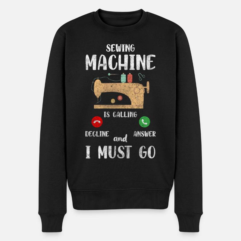 Machine à coudre de mode de vêtements - Pull Premium bio Homme - noir