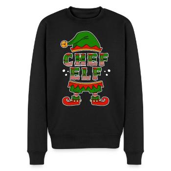 Weihnachten Humor Lustig Chef Elf - Männer Premium Bio Pullover - Schwarz - Vorne - Nico (187cm)