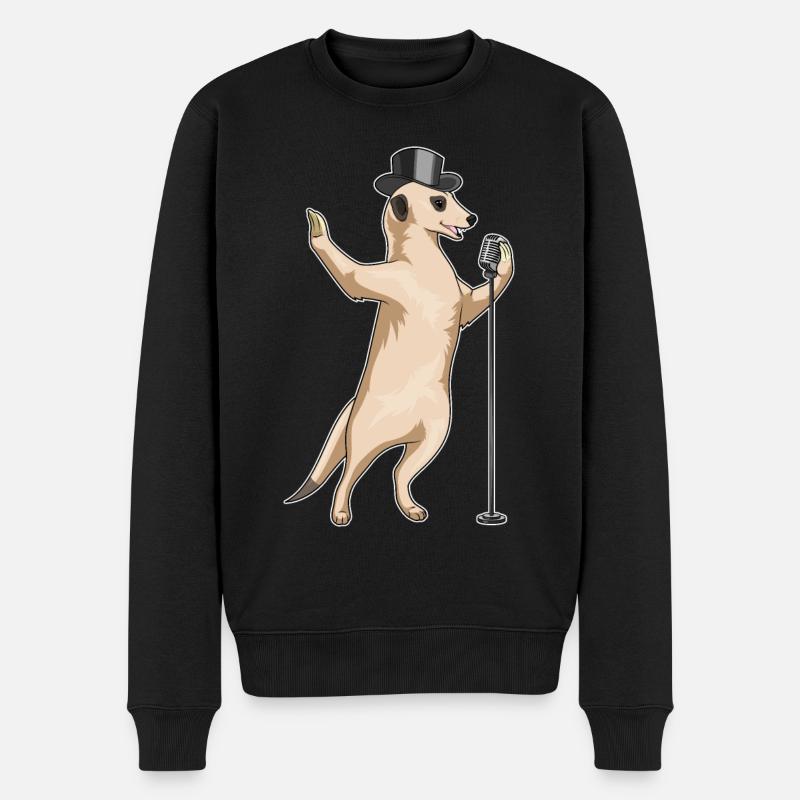 Suricate Singer Microphone Musique - Pull Premium bio Homme - noir