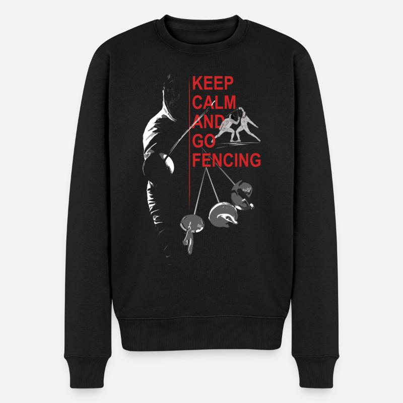 Escrime, Cadeau, Formation, Keep Calm - Pull Premium bio Homme - noir