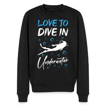 Love To Dive In Underwater Scuba Diving - Männer Premium Bio Pullover - Schwarz - Vorne - Nico (187cm)