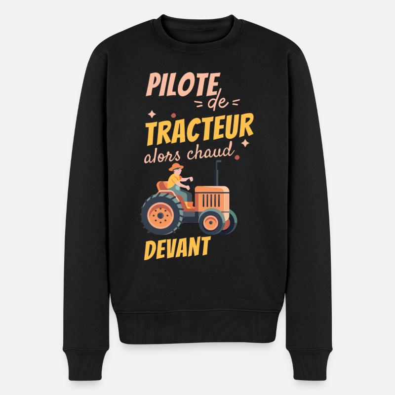 Traktorist - Männer Premium Bio Pullover - Schwarz