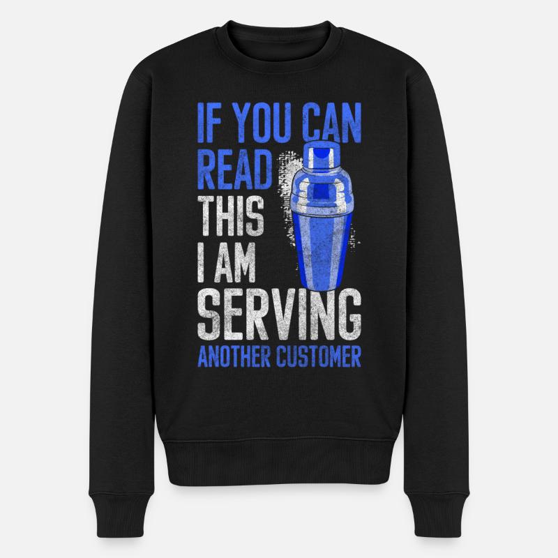 Barkeeper Getränke Flasche Drinks - Männer Premium Bio Pullover - Schwarz