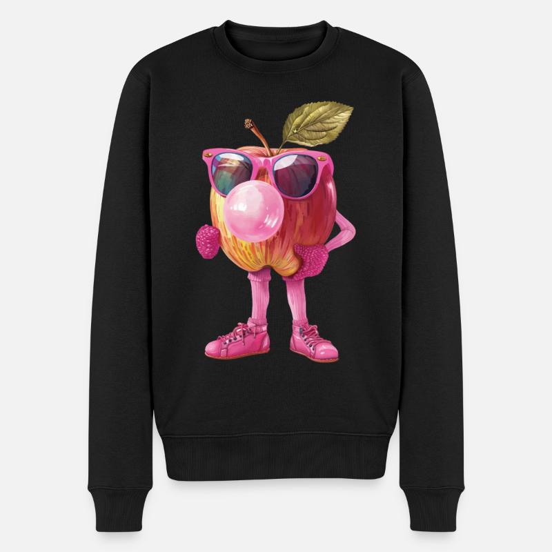 Apfel - Männer Premium Bio Pullover - Schwarz