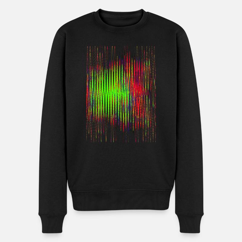 Schallwellen - Männer Premium Bio Pullover - Schwarz